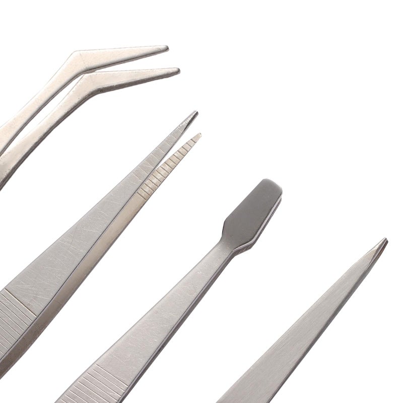 FEITA Professional Craft Tweezers Stainless Steel Precision Tweezer Set for Hobby, Electronics, Model Making, Jewelry Picking Tool - 4 Pieces - Image 2